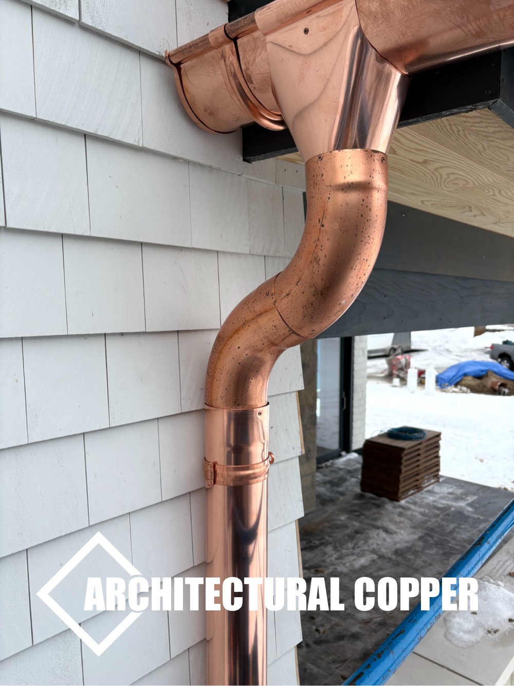6” HALF ROUND COPPER GUTTERS